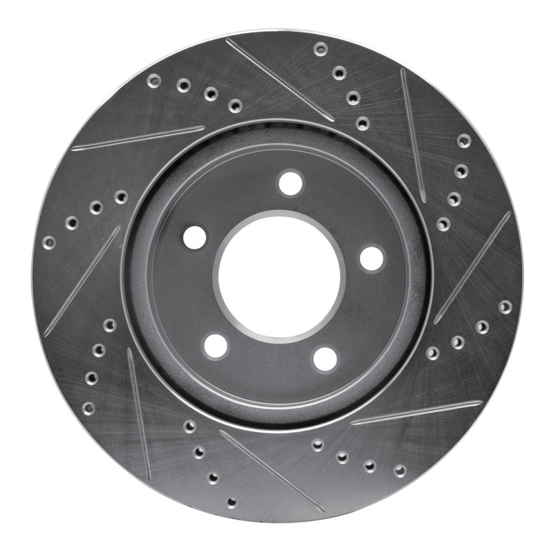 Chrysler Pacifica Brake Rotor (1) - Front Left - R1 Concepts - Drilled & Slotted - Silver - `04-`08